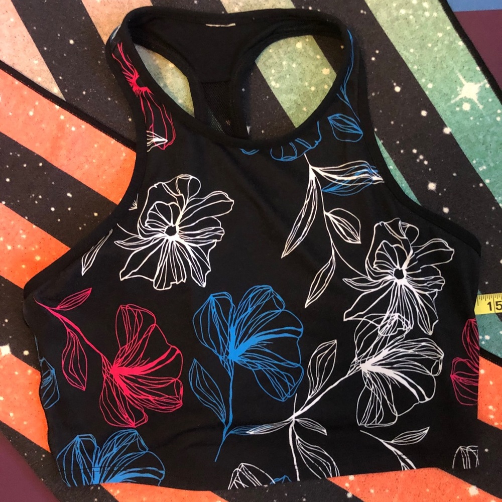 Flower sports bra crop top